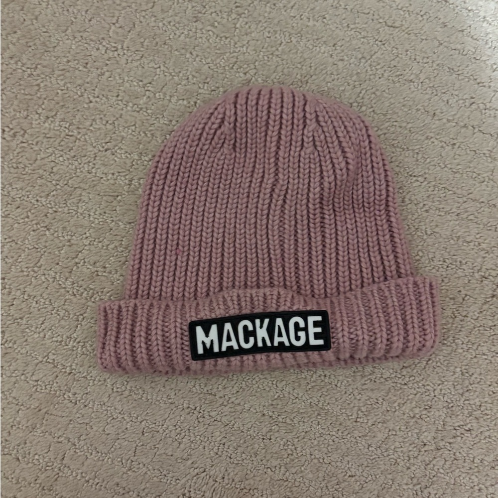 Kids pink Mackage winter beanie purchased from website last year fits kids 3-4yr
